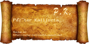 Péter Kalliszta névjegykártya