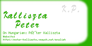 kalliszta peter business card